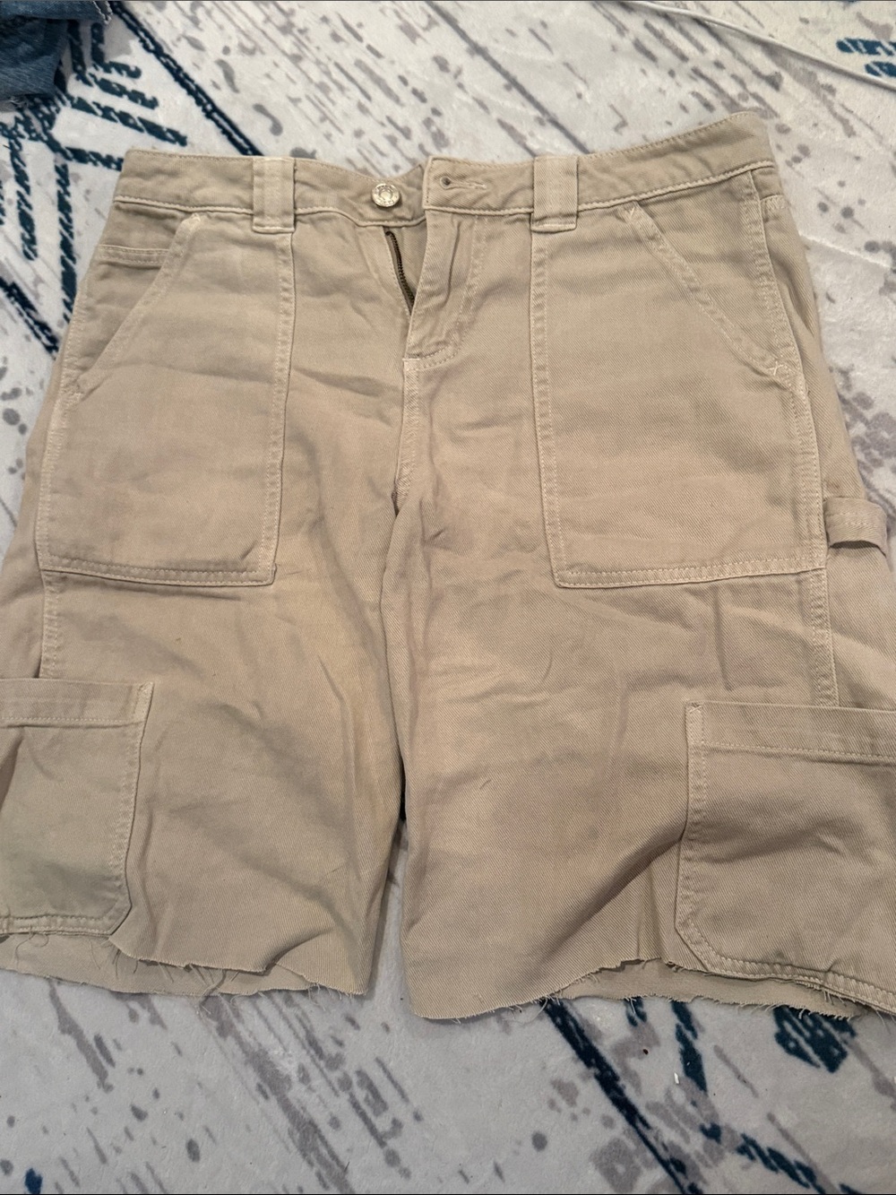 Garage Tan Cargo Shorts with Patch Pockets